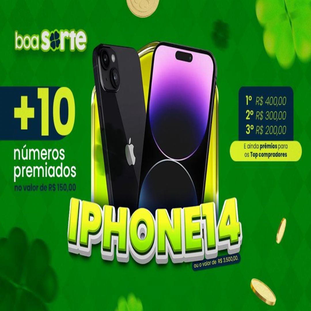 SORTEIO IPHONE 14 128GB OU R$ 3.500,00 NO PIX